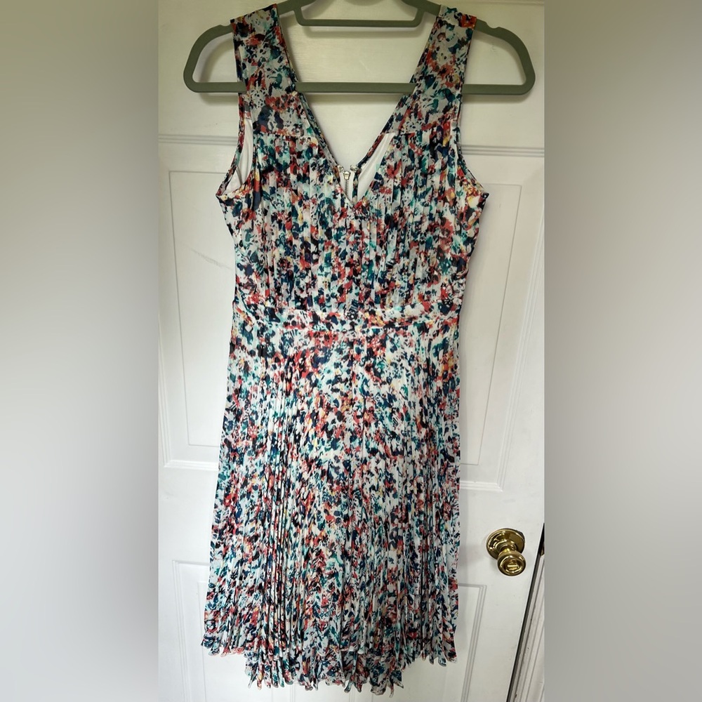 Summer, pleated floral dress. Flowy and beautiful.